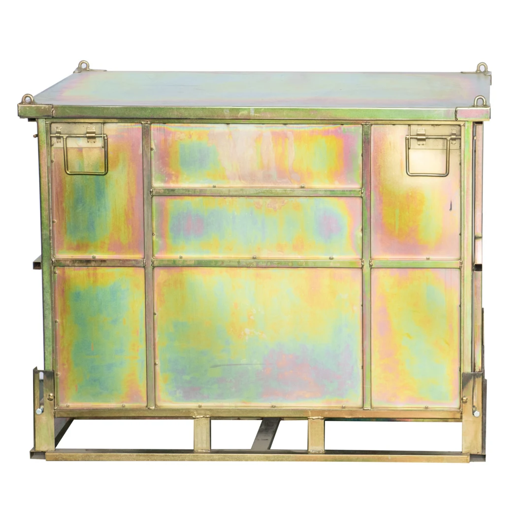 Dust-Proof Stackable Metal Crate for Warehousing